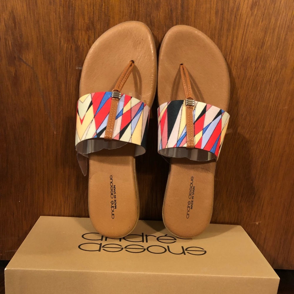 Andre Assous art print sandals